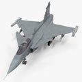 Fighter Aircraft Saab JAS 39 Gripen on white. 3D illustration Royalty Free Stock Photo
