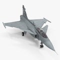 Fighter Aircraft Saab JAS 39 Gripen on white. 3D illustration Royalty Free Stock Photo