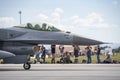 Fighter Aircraft Taxiing in Konya Airport during Anatolian Eagle Air Force Exercise Royalty Free Stock Photo