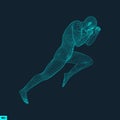 Fighter. 3D Model of Man. Human Body. Sport Symbol. Design Element Royalty Free Stock Photo