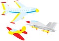 Fighter, glider and airliner Royalty Free Stock Photo