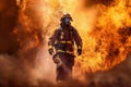 safety fire uniform firefighter emergency fireman equipment rescue smoke fighter. Generative AI.