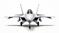 Minimalistic Silver Fighter Jet On White Background