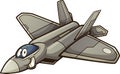 Happy cartoon fighter jet character