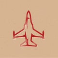 Halftone Icon - Fighter jet