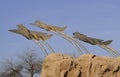 Fighter jet sculpture at the entrance to the Pima Air & Space Museum, Tucson, Arizona, USA Royalty Free Stock Photo