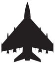 Fighter Jet Silhouette Royalty Free Stock Photo