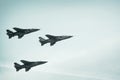 Fighter jets on blue sky background Royalty Free Stock Photo