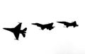 Fighter jets breaking formation abstract Royalty Free Stock Photo