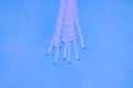 Fighter jets flying against a blue sky. Royalty Free Stock Photo