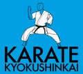 Fighter Kyokushinkai karate. Vector geometric logo