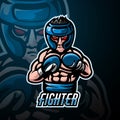 Fighter mascot sport esport logo design