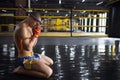 Fighter Muay Thai bowed in the ring Royalty Free Stock Photo