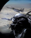 Fighter pilot in patrol Royalty Free Stock Photo