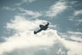 Fighter plane on cloudy sky Royalty Free Stock Photo