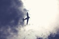 Fighter plane on cloudy sky Royalty Free Stock Photo