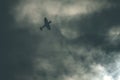 Fighter plane on cloudy sky Royalty Free Stock Photo