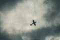 Fighter plane on cloudy sky Royalty Free Stock Photo