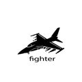 fighter plane icon logo illustration design vector Royalty Free Stock Photo