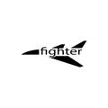 fighter plane icon logo illustration design vector Royalty Free Stock Photo