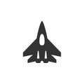 Fighter plane icon or military aviation symbol Royalty Free Stock Photo