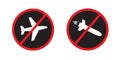 fighter plane and missile rocket is prohibited sign