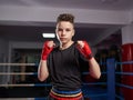 Fighter shadow boxing in the ring Royalty Free Stock Photo