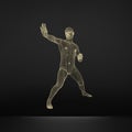 Fighter. Sports concept. 3D Model of Man. Sport Symbol.