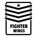 Fighter troop wings logo, simple style