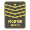 Fighter wings icon logo, flat style Royalty Free Stock Photo