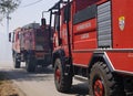 Modern Bombeiros fire truck in Portugal Royalty Free Stock Photo