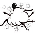 The fighting cloud ,comic style ,vector