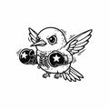 fighting featherweight bird mascot illustration Royalty Free Stock Photo