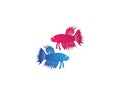 Fighting fish icon logo vector illustration Royalty Free Stock Photo