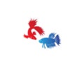 Fighting fish icon logo vector illustration Royalty Free Stock Photo
