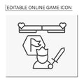 Fighting game line icon