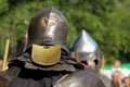 Fighting knights in iron armor Royalty Free Stock Photo