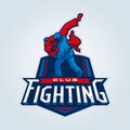 Fighting logo. Judo sport emblem