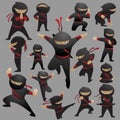 Ninja Cartoon Collection Royalty Free Stock Photo