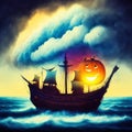 Fighting pirates ships Royalty Free Stock Photo