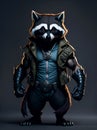 Fighting raccoon. Generative AI