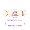 Fighting unhealthy behavior concept icon