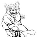 Fighting Wolf Mascot