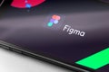 Figma logo on the display smartphone Royalty Free Stock Photo