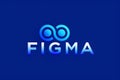 Figma Logo With Infinity Symbol And Wordmark On Blue Background image photo Royalty Free Stock Photo