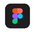 Figma mobile app icon on transparent background, vector illustration. Figma is a collaborative web application for