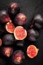 Figs on Black Slate Royalty Free Stock Photo