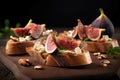 Figs cheese sandwiches food snack. Generate Ai