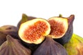 Figs in a close-up against a white background Royalty Free Stock Photo