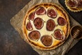 Figs, cream cheese and honey tarts Royalty Free Stock Photo
